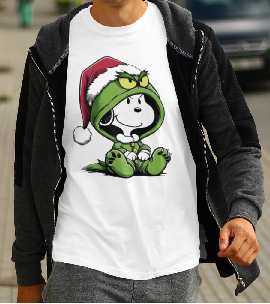 Grinch Snoopy Santa Costume Christmas T-Shirt