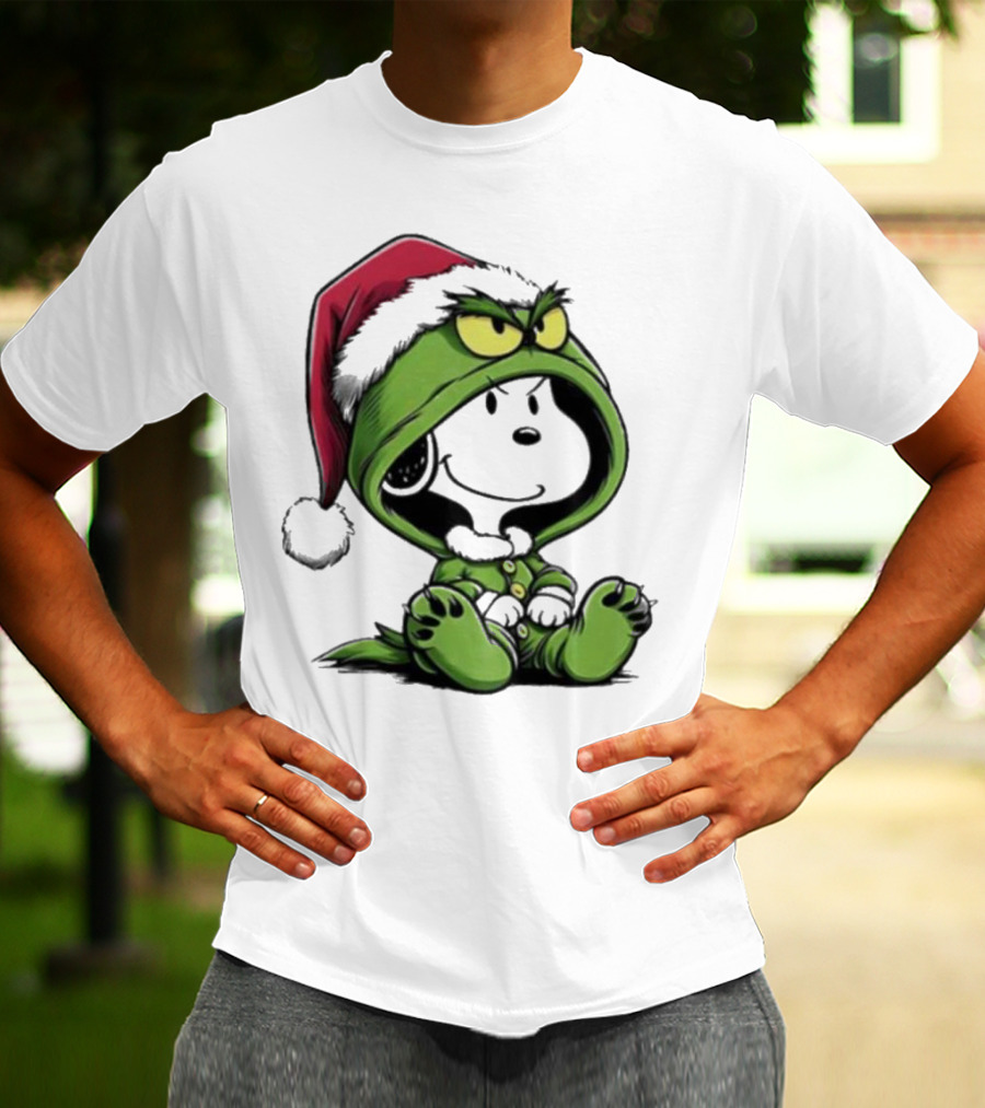 Grinch Snoopy Santa Costume Christmas T-Shirt