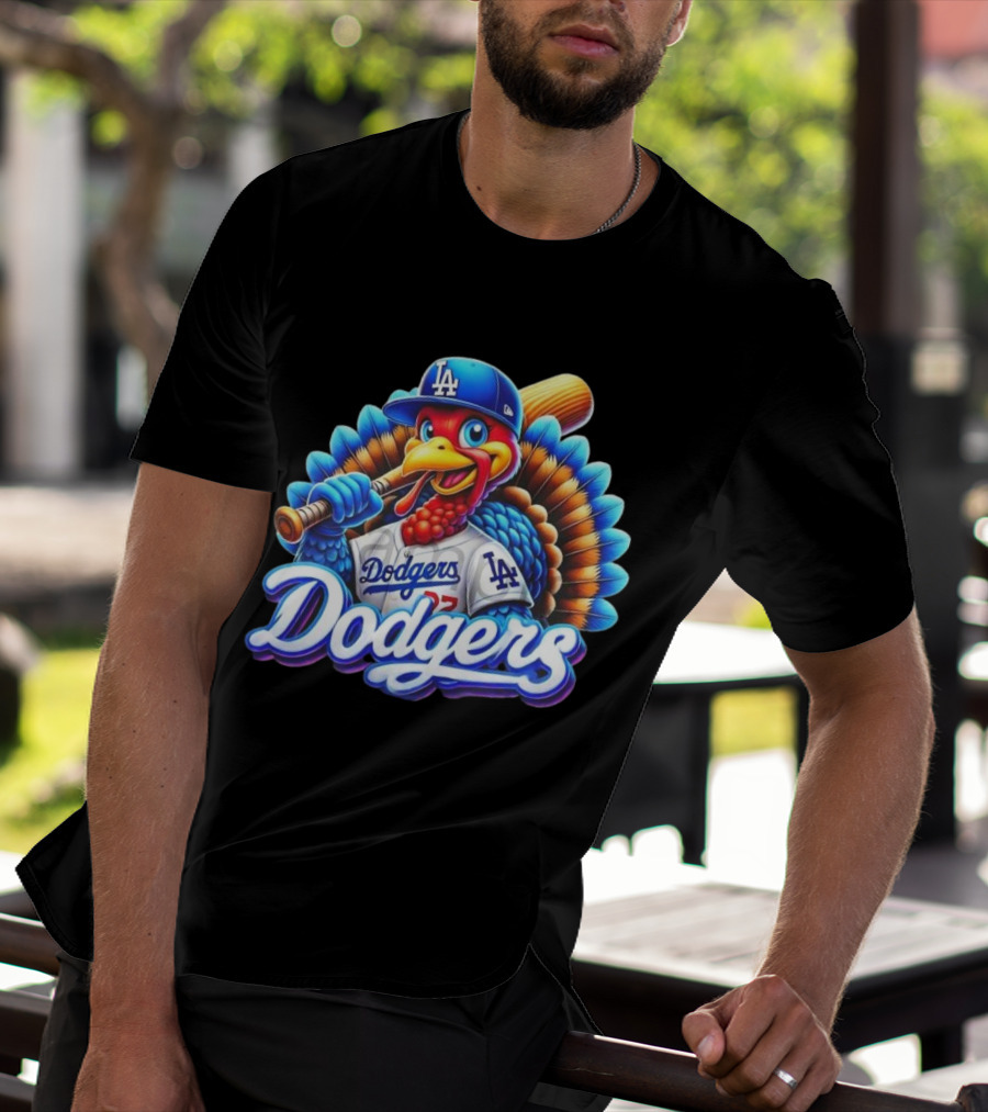 Dodgers Thanksgiving LA Baseball Turkey T-Shirt