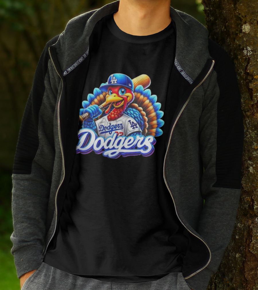 Dodgers Thanksgiving LA Baseball Turkey T-Shirt