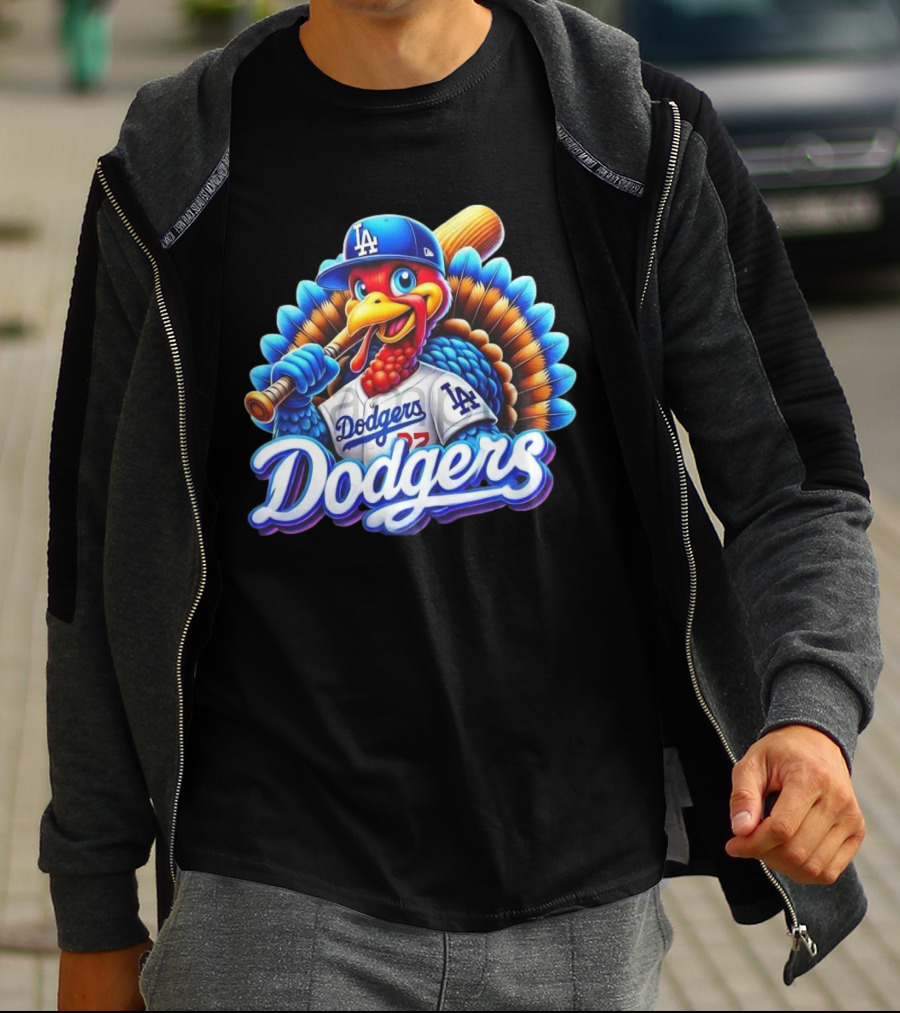 Dodgers Thanksgiving LA Baseball Turkey T-Shirt