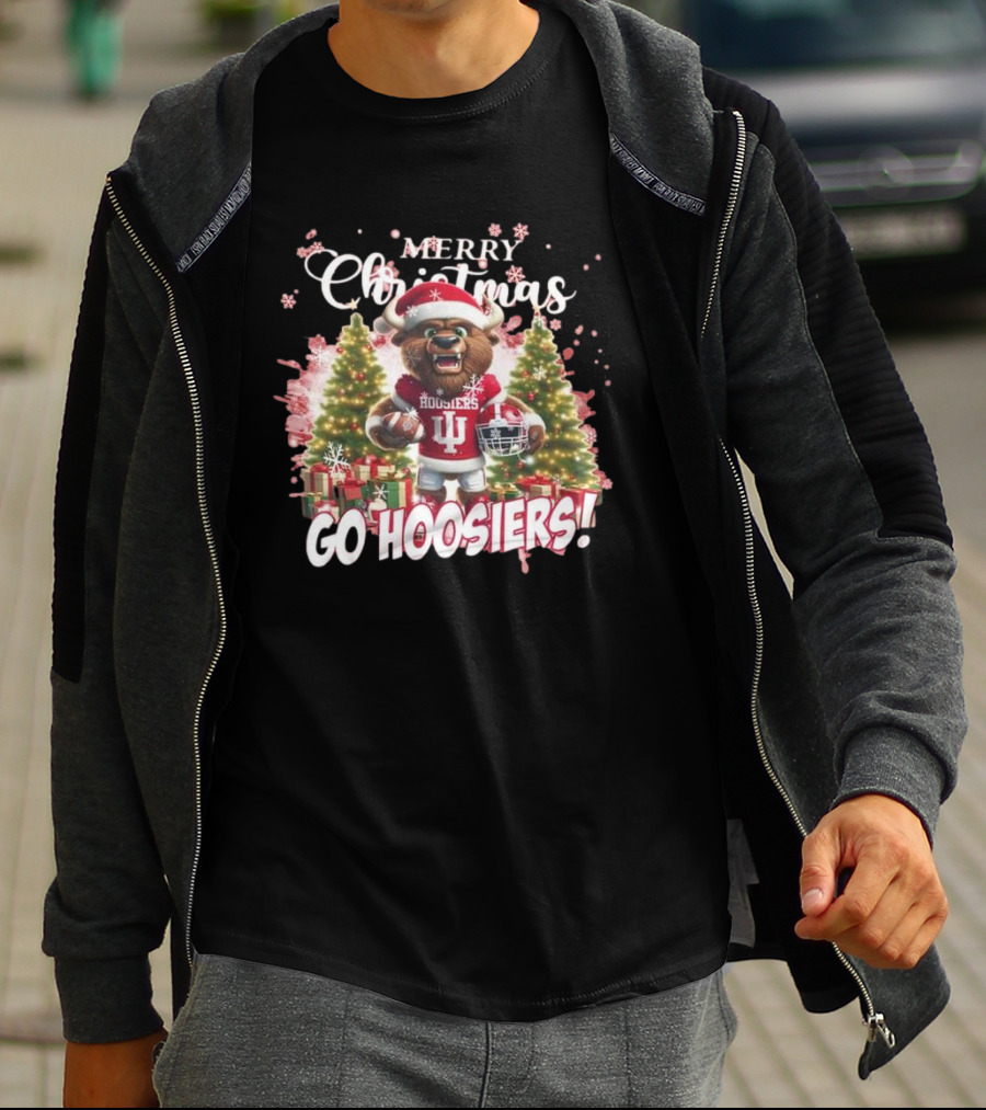 Merry Christmas Go Hoosiers Indiana Football T-Shirt