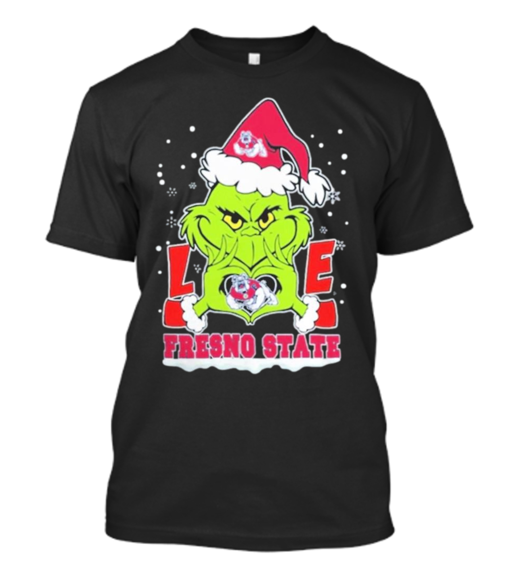 The Grinch Love Fresno State Bulldogs Christmas T-Shirt