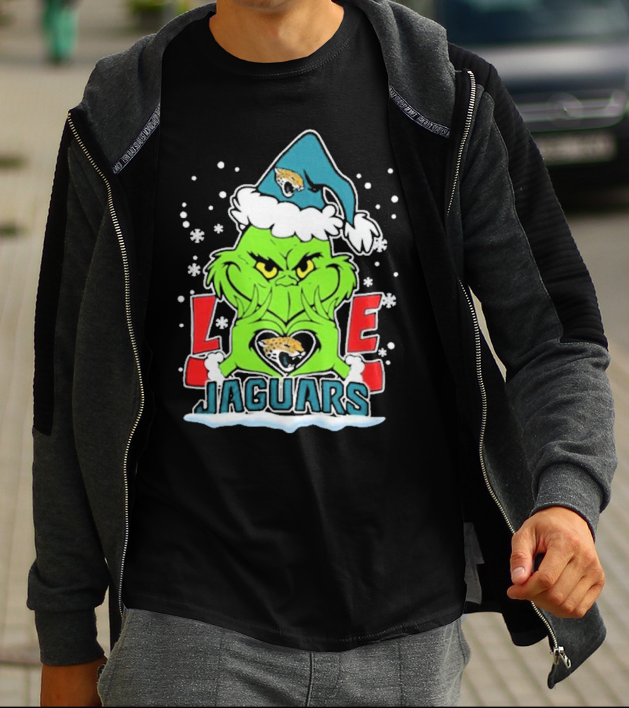 The Grinch Love Jacksonville Jaguars Football Christmas T-Shirt