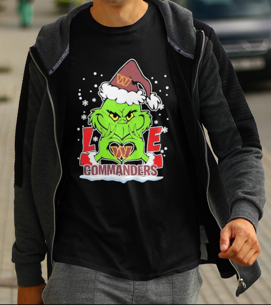 Grinch Christmas Love Washington Commanders Football T-Shirt