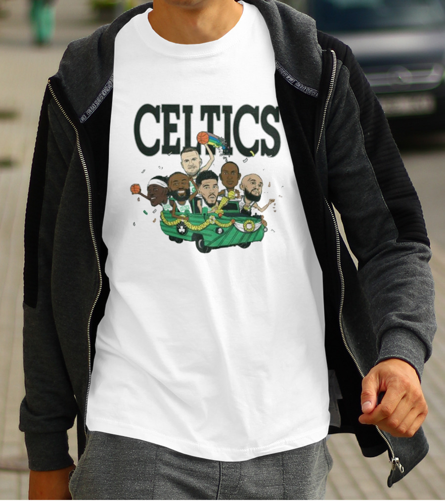 Celtics Basketball Team Cartoon Parade T-Shirt