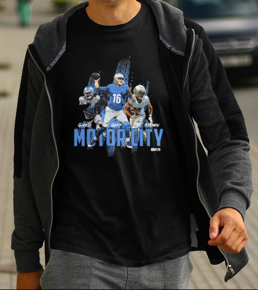 Motor City Gibbs Goff St Brown Detroit Lions Football NFL Players T-Shirt