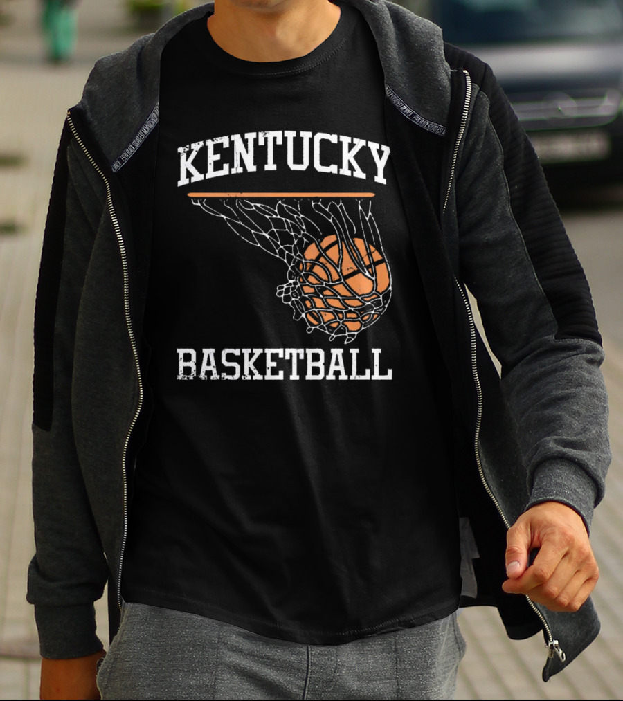 Kentucky Basketball Hoop Swoosh Net T-Shirt