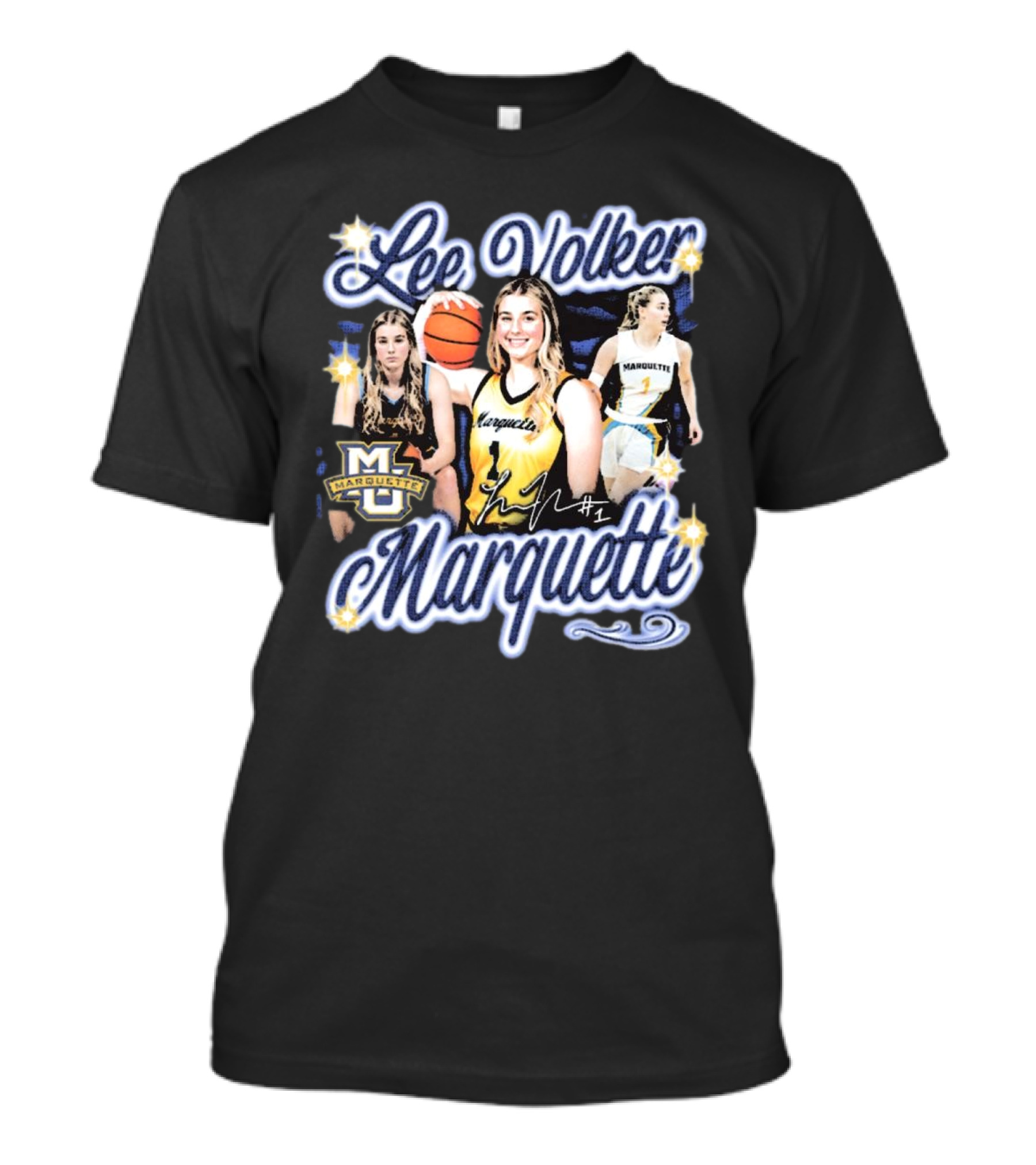 Lee Volker Marquette Basketball Star #1 Retro 90s T-Shirt