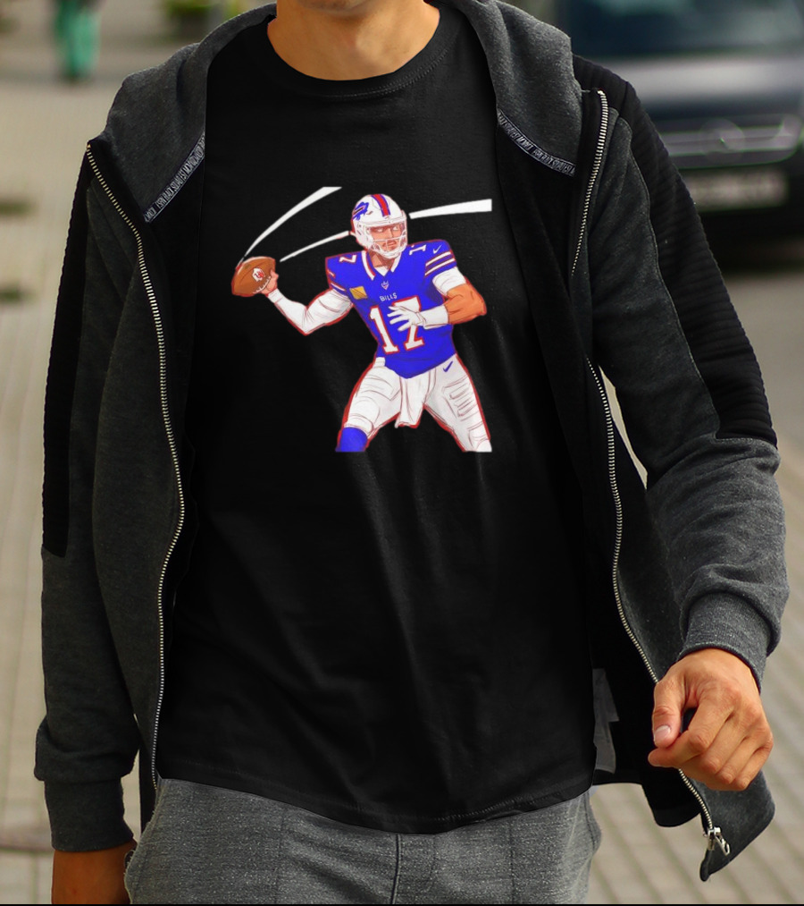 Josh Allen Buffalo Bills Victory Monday Cartoon Football Player T-Shirt