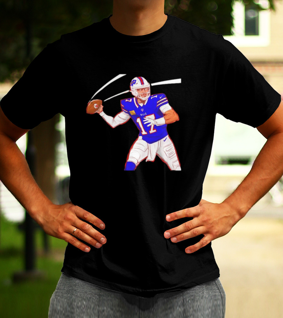Josh Allen Buffalo Bills Victory Monday Cartoon Football Player T-Shirt