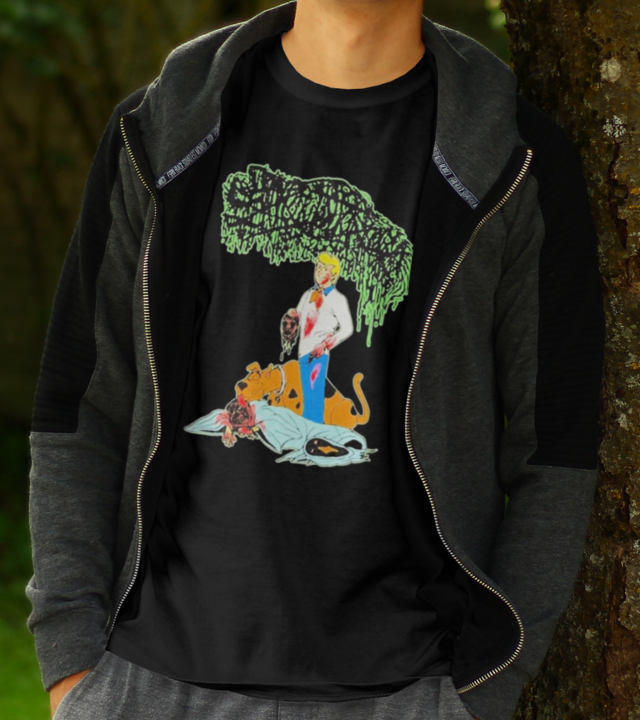 Sanguisugabogg Groovy Horror Parody Fred And Shaggy Scooby-Doo Scene T-Shirt