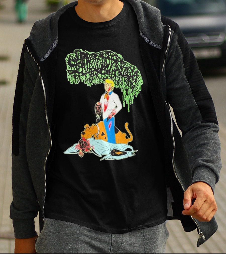 Sanguisugabogg Groovy Horror Parody Fred And Shaggy Scooby-Doo Scene T-Shirt