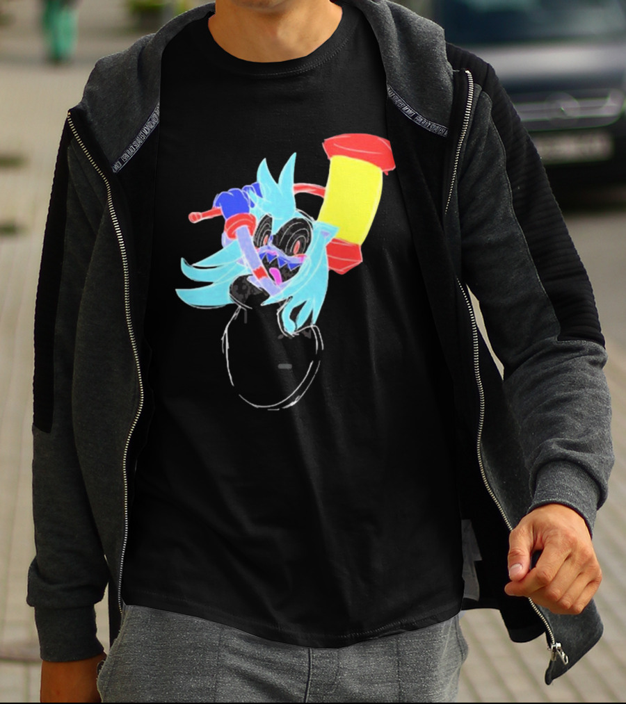 Spud Gun Hammer Time Neon Cartoon Character T-Shirt