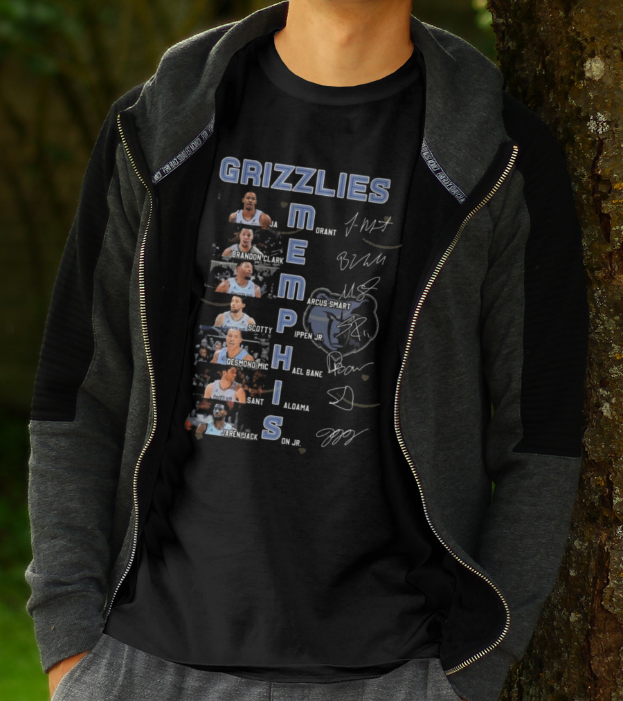 Memphis Grizzlies Ja Morant Brandon Clark Marcus Smart Scotty Pippen Jr Desmond Bane Jaren Jackson Jr Signatures T-Shirt