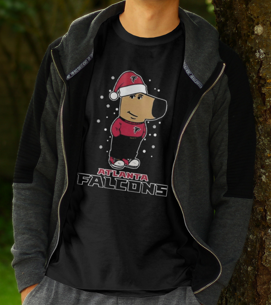 Atlanta Falcons Christmas Chill Guy In Santa Hat T-Shirt