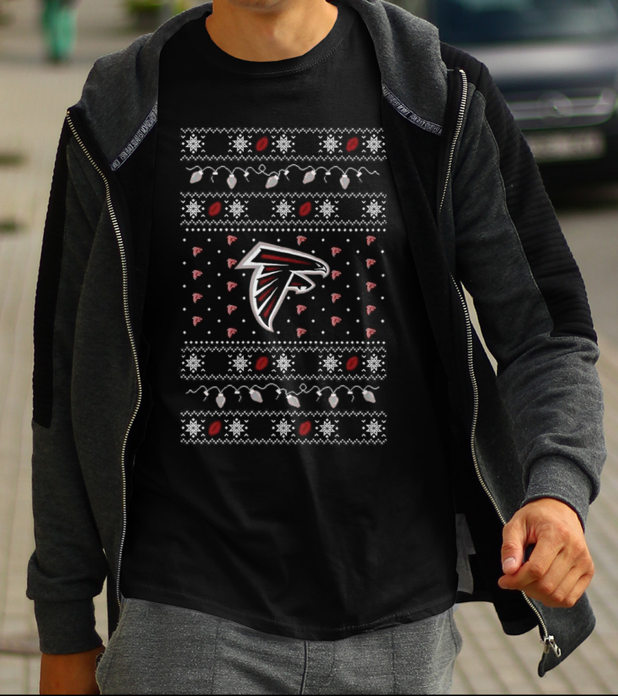 Atlanta Falcons Holiday Lights Ugly Sweater T-Shirt