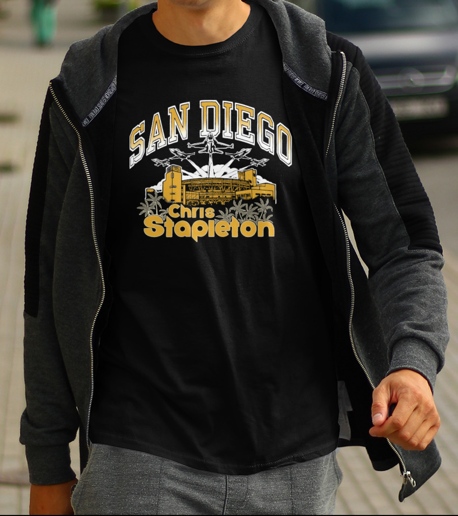 San Diego Chris Stapleton Event Stadium And Fighter Jets T-Shirt