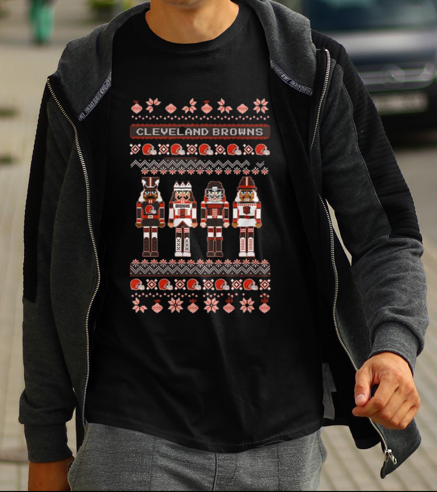 Cleveland Browns NFL Nutcracker Holiday Ugly Sweater T-Shirt