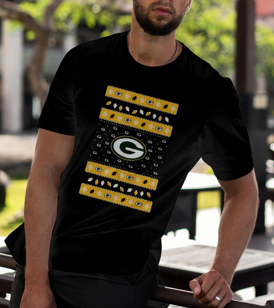 Green Bay Packers Holiday Lights Ugly Sweater T-Shirt