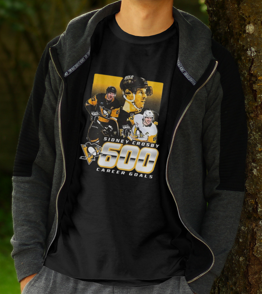 Sidney Crosby Pittsburgh Penguins 600 Career Goals NHL Achievement T-Shirt