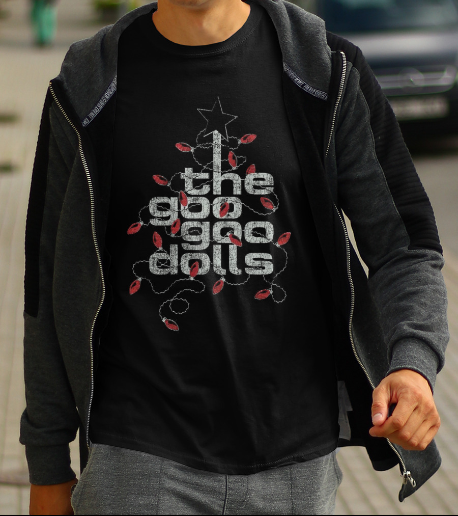 The Goo Goo Dolls Christmas Tree With Red Holiday Lights And Star T-Shirt