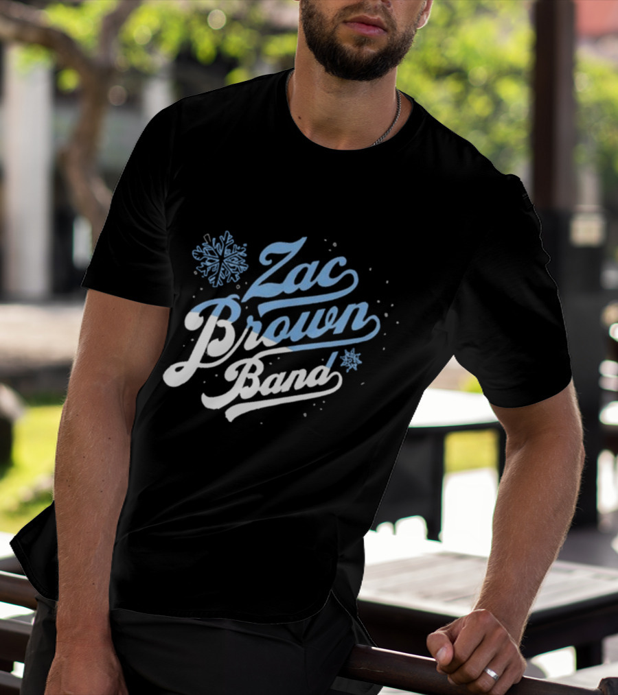 Zac Brown Band Snowflake Winter Black T-Shirt