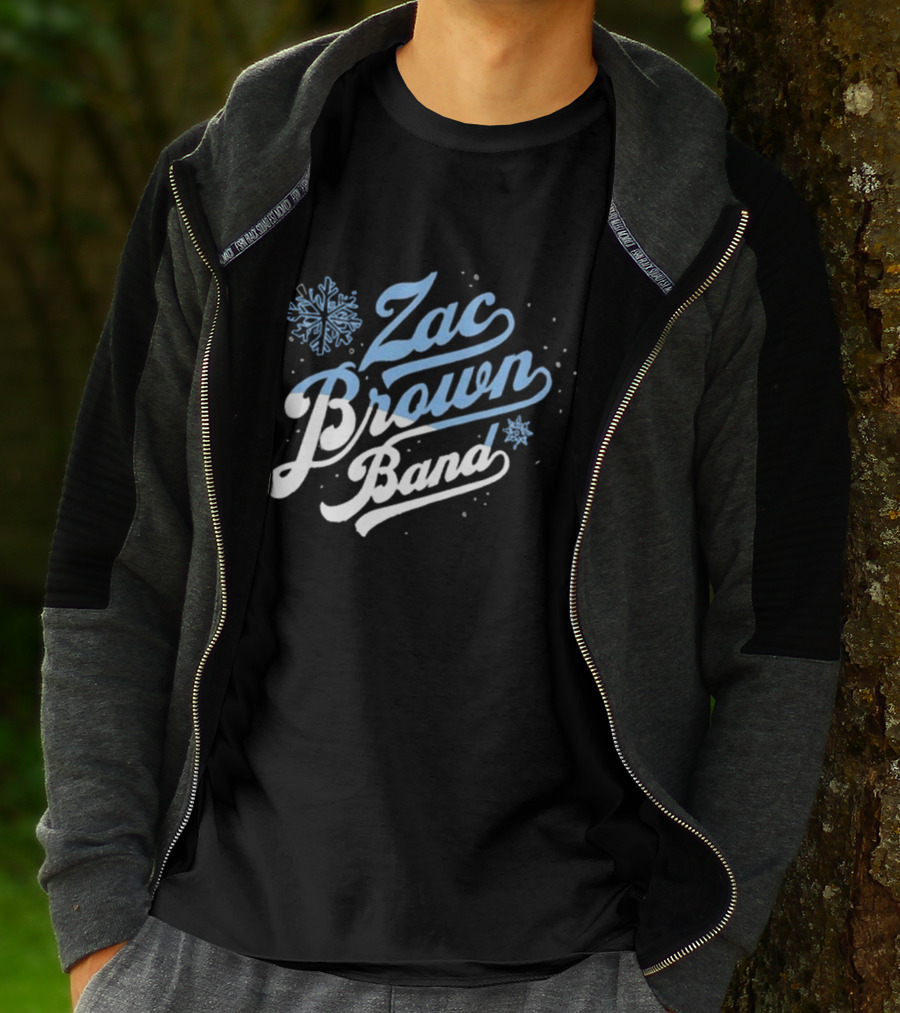 Zac Brown Band Snowflake Winter Black T-Shirt