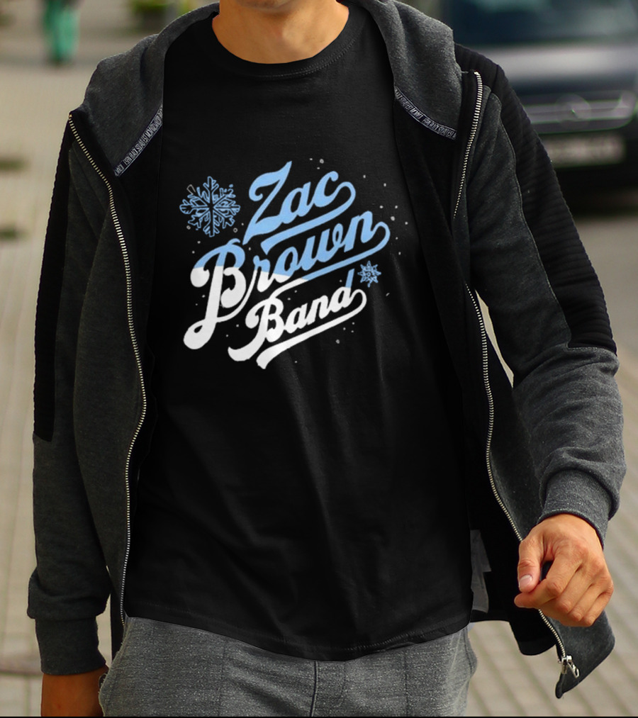 Zac Brown Band Snowflake Winter Black T-Shirt