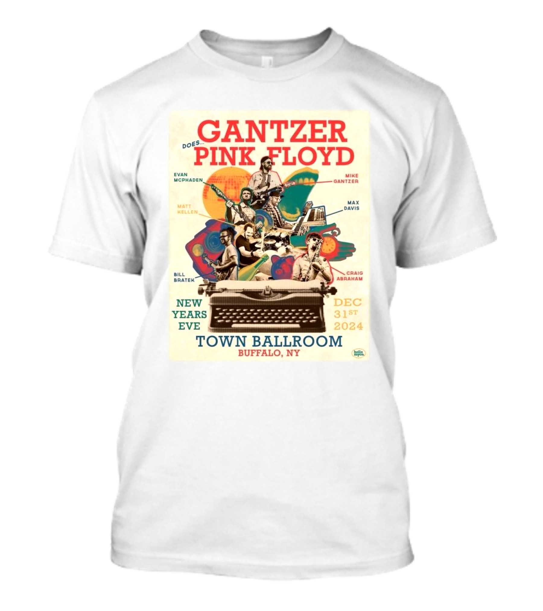 Gantzer Does Pink Floyd New Years Eve Town Ballroom Buffalo NY Dec 31st T-Shirt