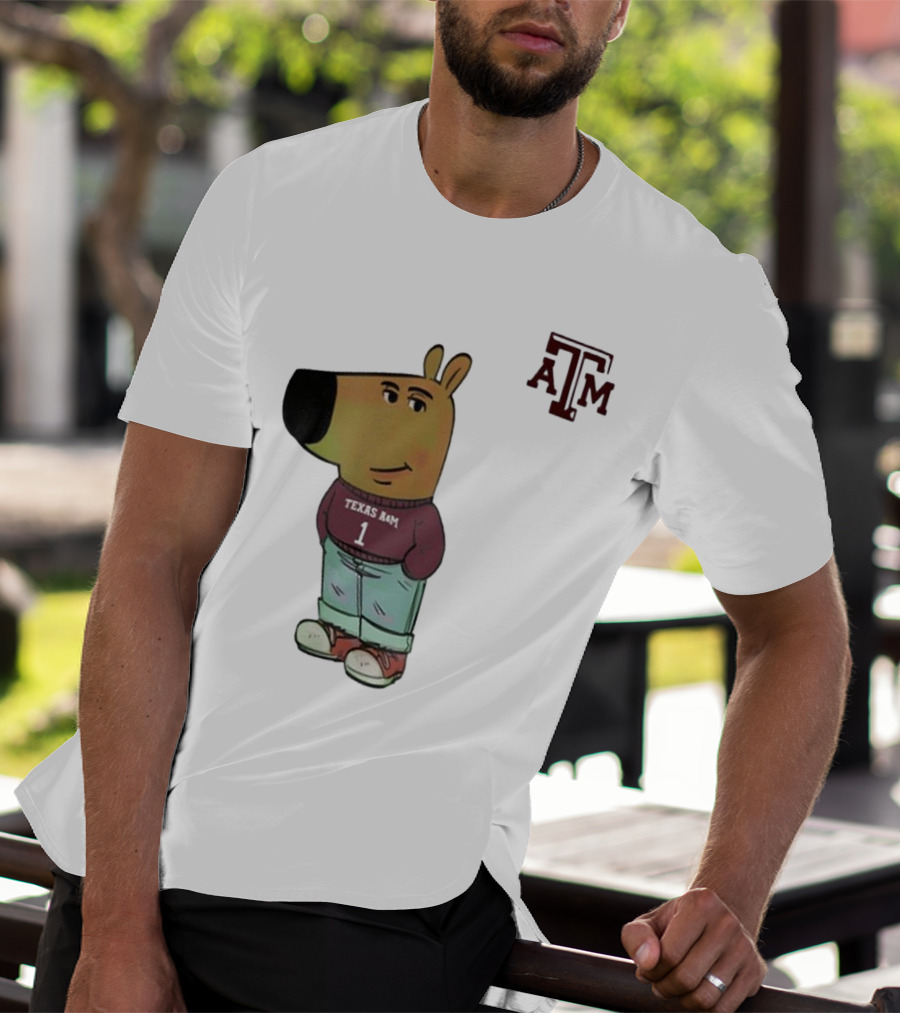 Texas A&M Aggies Chill Guy Character With A&M Logo And Jersey T-Shirt