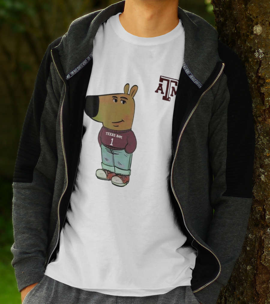 Texas A&M Aggies Chill Guy Character With A&M Logo And Jersey T-Shirt