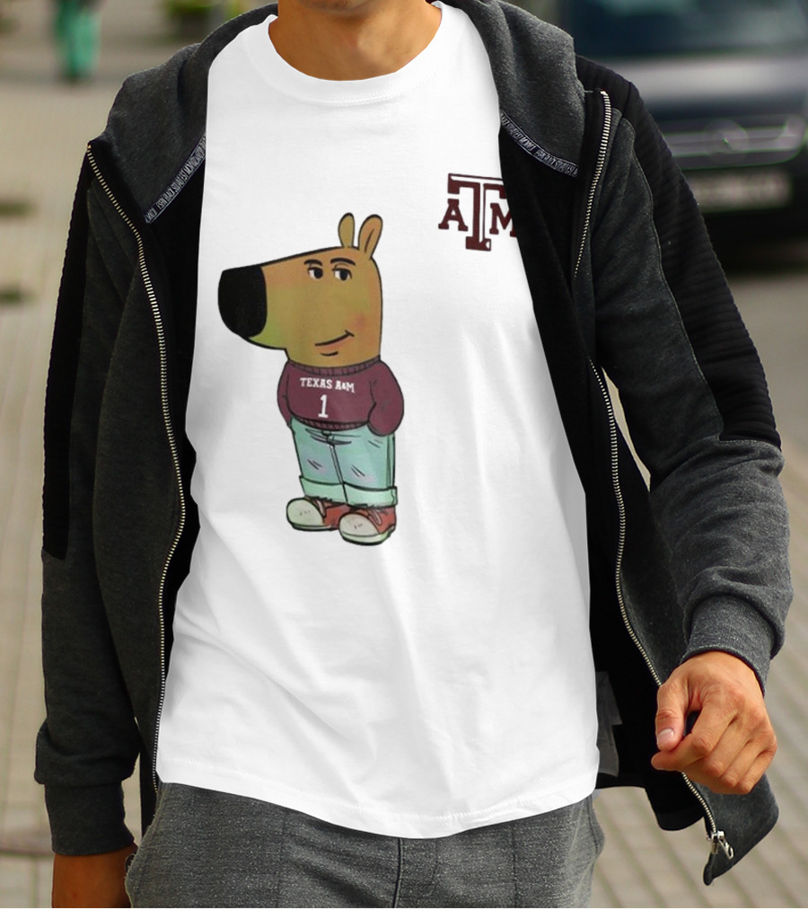 Texas A&M Aggies Chill Guy Character With A&M Logo And Jersey T-Shirt
