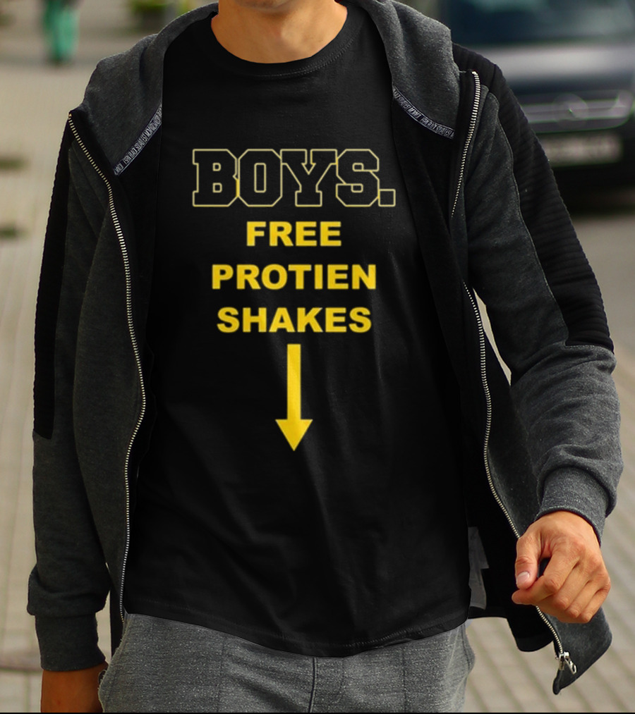 BOYS FREE PROTEIN SHAKES DOWNWARD ARROW T-Shirt