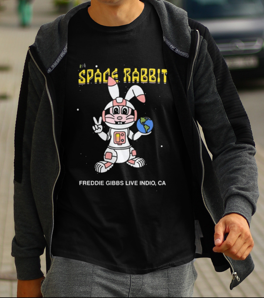 Space Rabbit Freddie Gibbs Live Indio CA Earth Character T-Shirt
