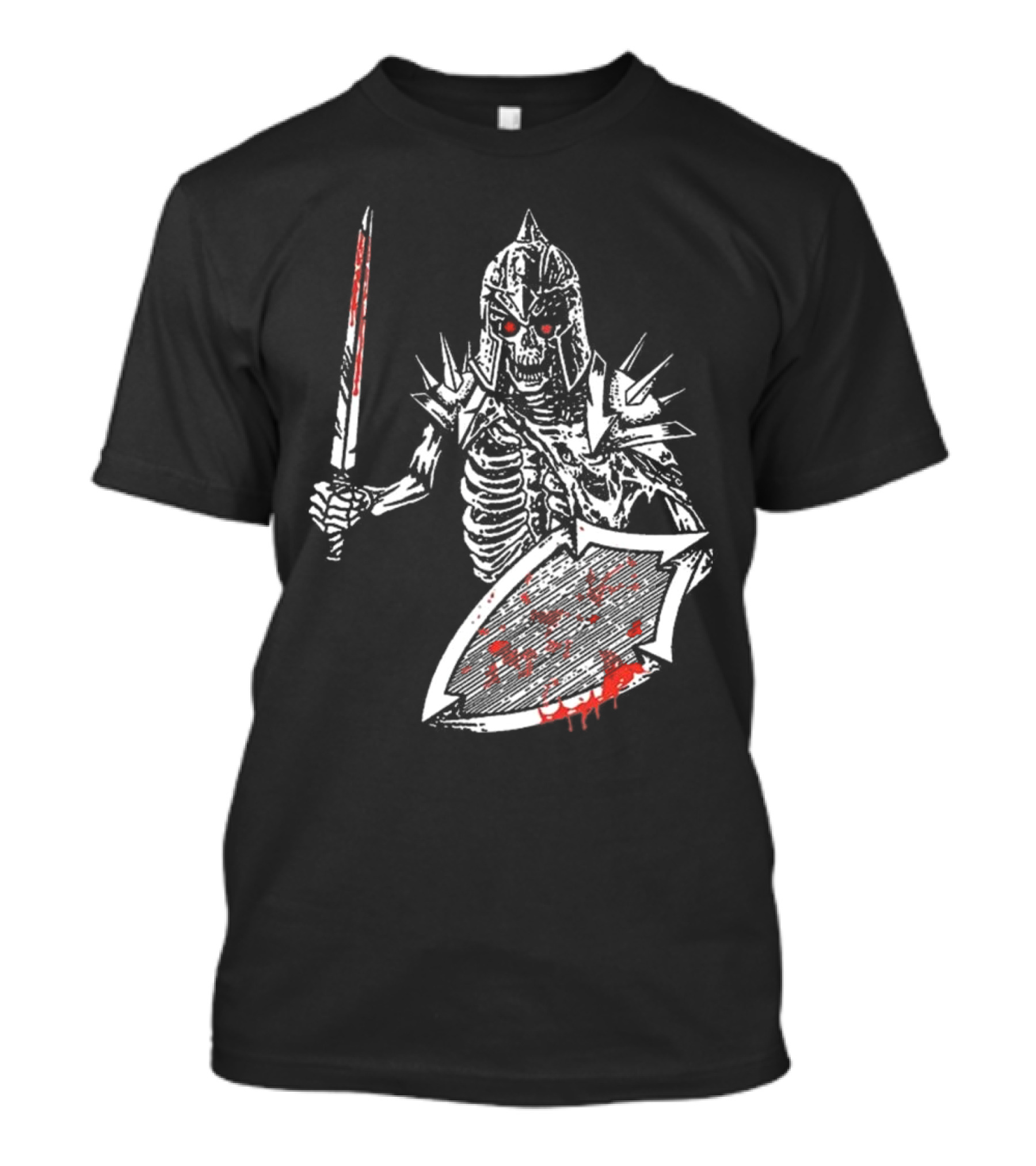 Gatecreeper Bloody Skeleton Warrior With Blood-Soaked Sword And Shield T-Shirt