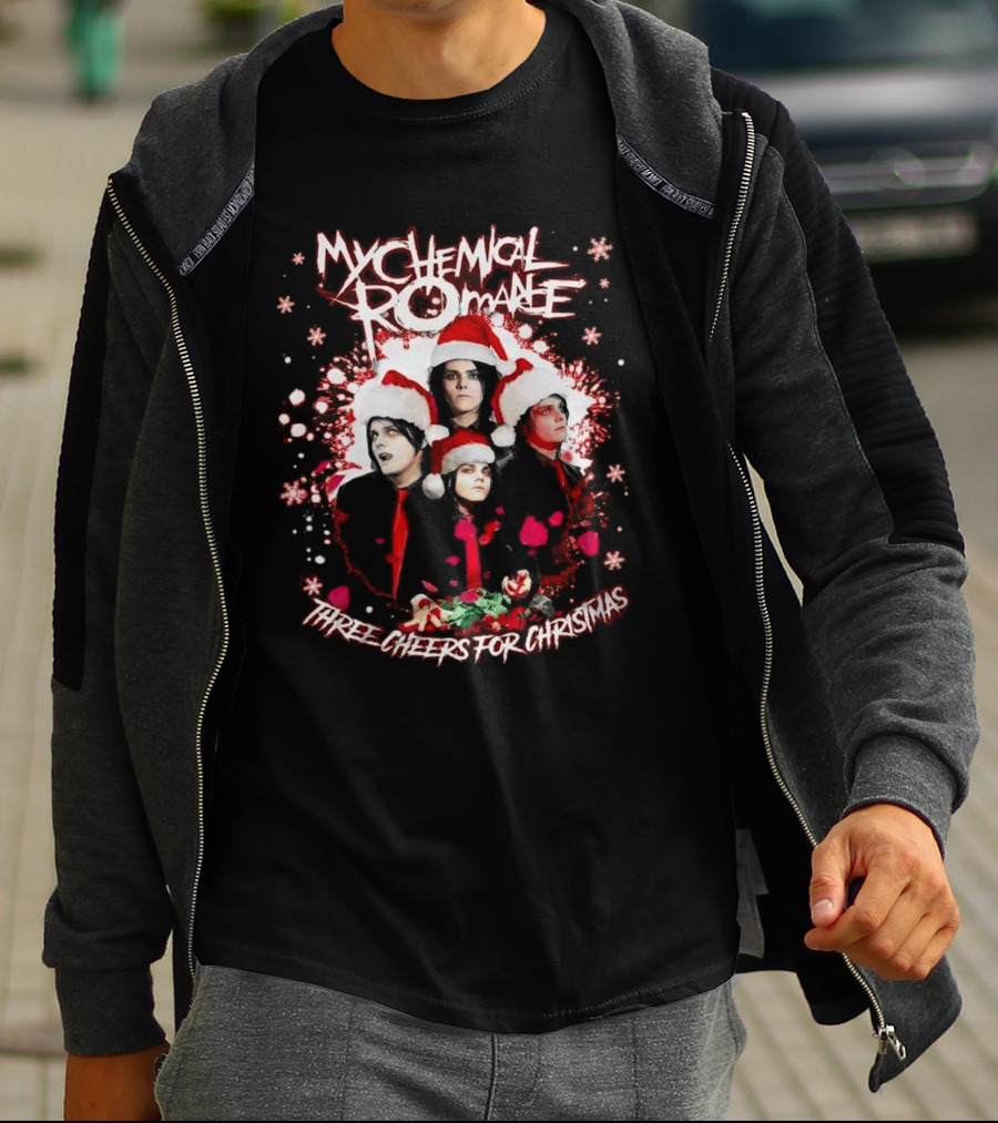 My Chemical Romance Three Cheers For Christmas Santa Hats T-Shirt