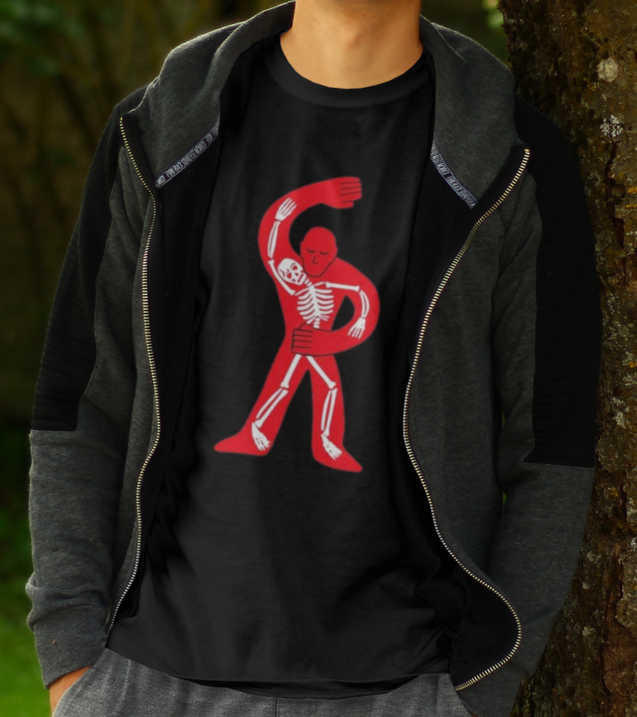 Lord Huron Dancing Skeleton Red Figure Hugging Skeleton T-Shirt