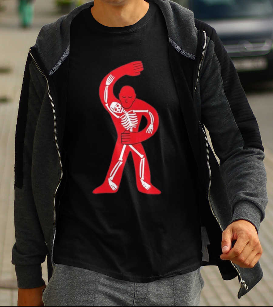 Lord Huron Dancing Skeleton Red Figure Hugging Skeleton T-Shirt