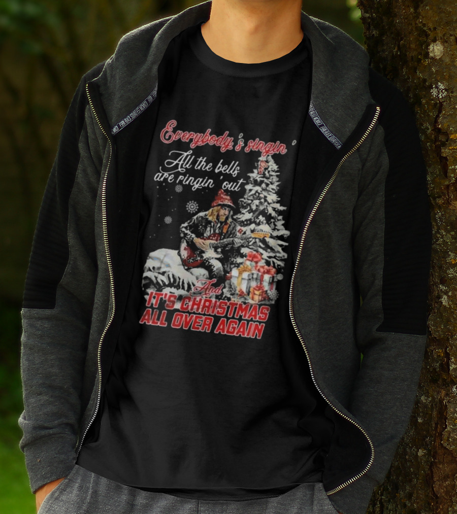 Everybody's Singin' All The Bells Are Ringin' Out It's Christmas All Over Again Tom Petty T-Shirt