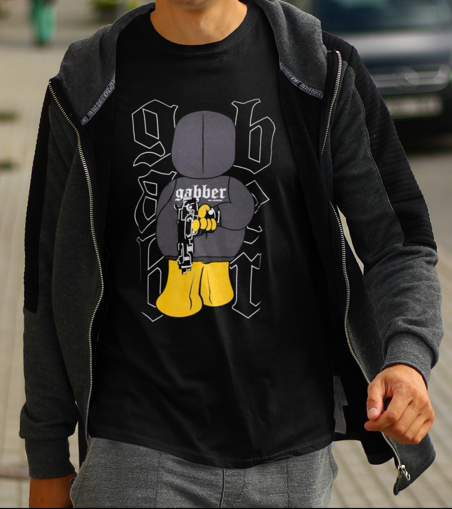 Paul Elstak Gabber Wanna Play Iconic Gabber Character With Toy Gun T-Shirt