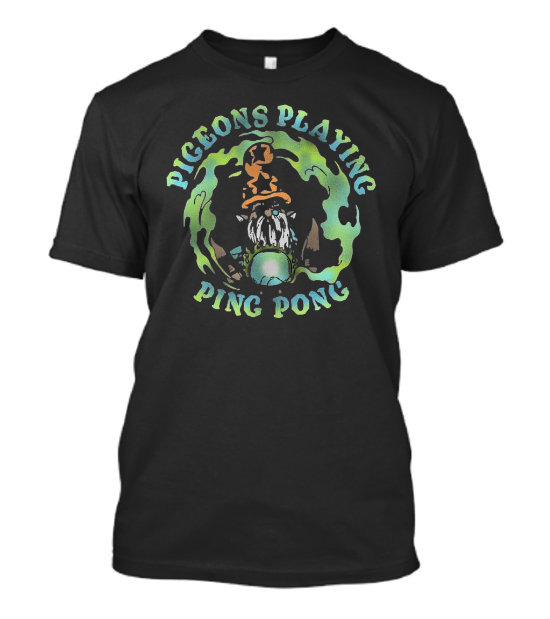 Pigeons Playing Ping Pong Wizard Psychedelic T-Shirt
