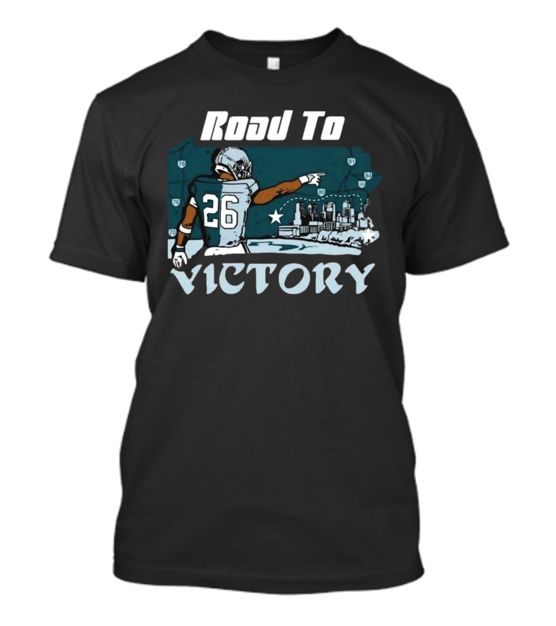 Saquon Barkley Road To Victory Pennsylvania Skyline Football Journey T-Shirt