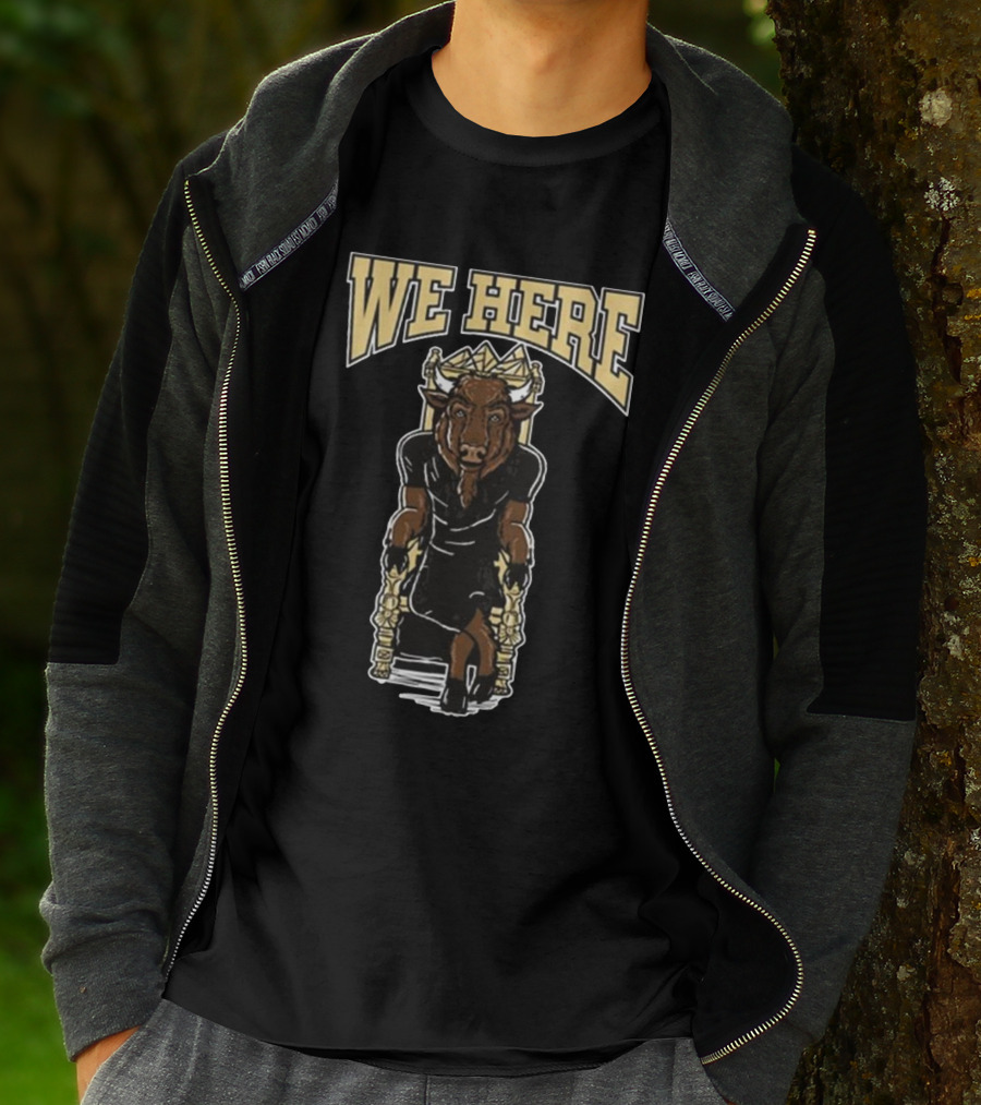 Colorado Buffaloes We Here Charging Bull T-Shirt