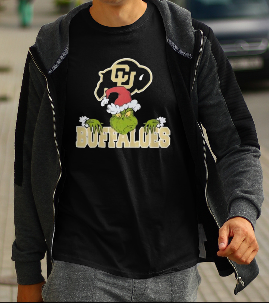 NCAA Colorado Buffaloes Grinch Christmas Football T-Shirt