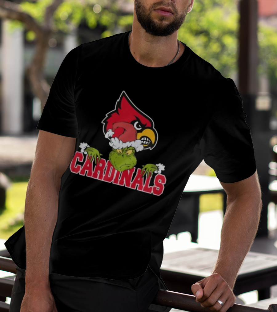 NCAA Louisville Cardinals Grinch Christmas Football T-Shirt
