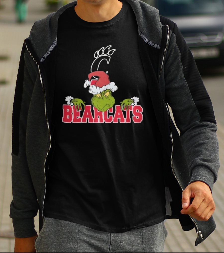 NCAA Cincinnati Bearcats Grinch Christmas Football T-Shirt