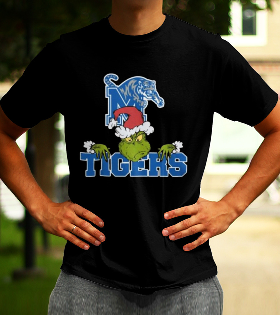 Memphis Tigers Grinch Christmas Football NCAA T-Shirt