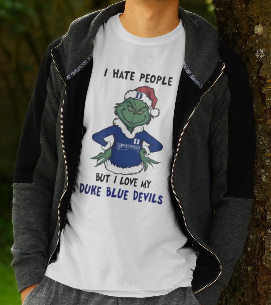 I Hate People Grinch Loves Duke Blue Devils Merry Christmas T-Shirt