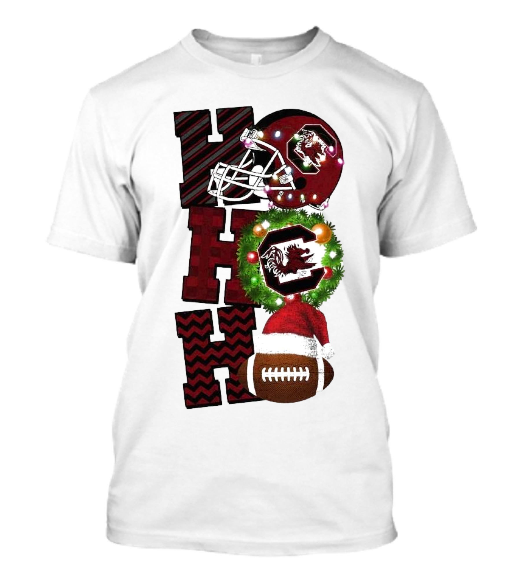South Carolina Gamecocks Ho Ho Ho Christmas Football Game Day T-Shirt